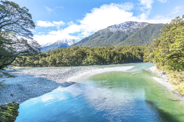 Μπλε Λίμνη Ποταμού Στο Queentown Νέα Ζηλανδία — Φωτογραφία Αρχείου