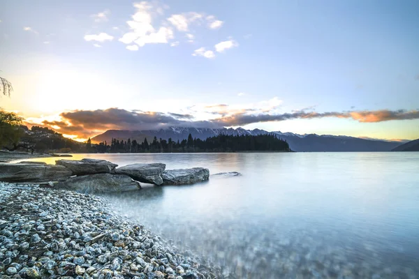 Вид Восход Солнца Озера Квинтаун Новая Зеландия — стоковое фото