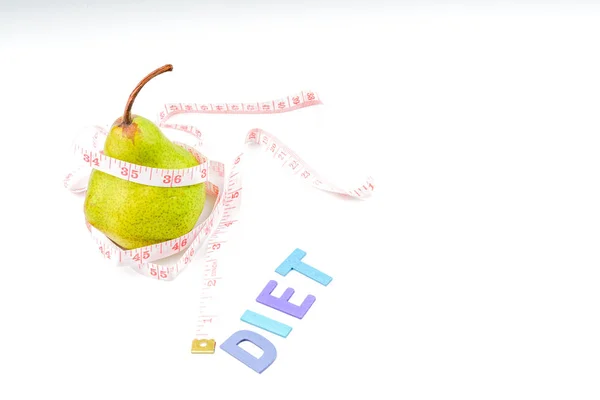 Pear Belt Made Measuring Tape — Stock Photo, Image