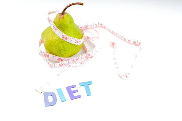Fruta de pera con concepto de dieta — Foto de Stock