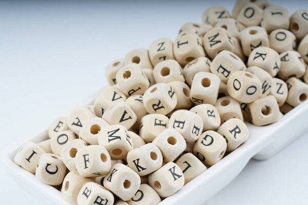 Wooden cube close up