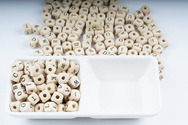 Wooden cube close up