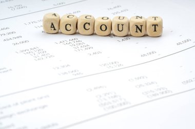 Ahşap mektup küp. İş kavramı.