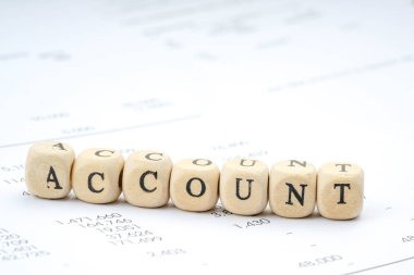 Ahşap mektup küp. İş kavramı.