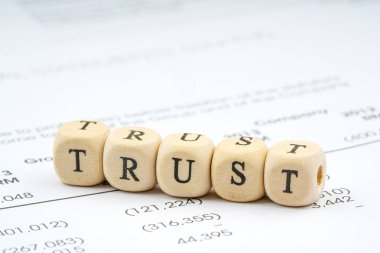 Ahşap mektup küp. İş kavramı.