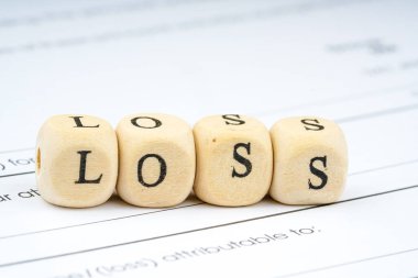 Ahşap mektup küp mali kavramı ile.