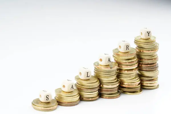 Yellow Coins Stacking Finance Bussiness Concept — Stock Photo, Image