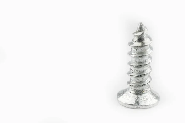 Tornillo con fondo blanco — Foto de Stock