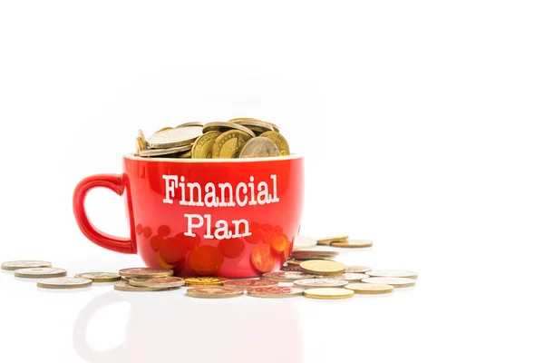 Munten met financiën concept. — Stockfoto