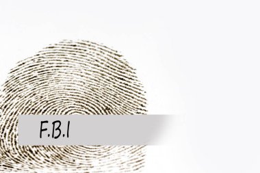 Conceptual text with blur thumb print clipart