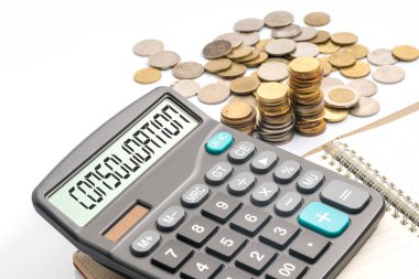 Bozuk paralar ve hesap makinesi