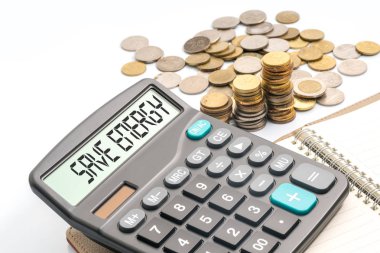 Bozuk paralar ve hesap makinesi