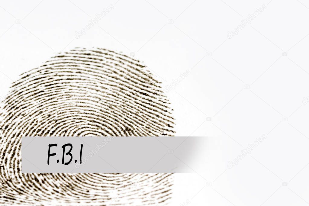 Conceptual text with blur thumb print