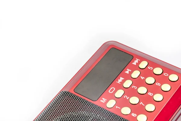 Rádio vermelho com fundo branco — Fotografia de Stock