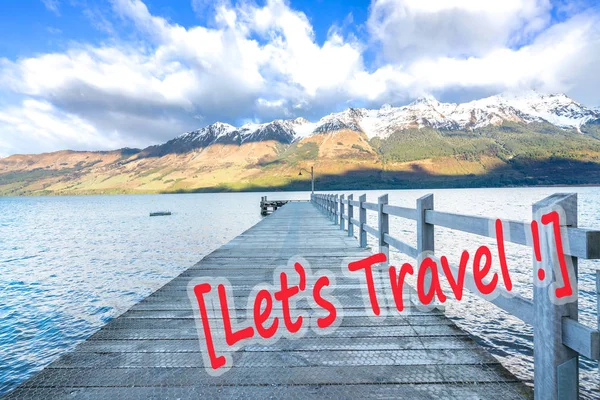 Jetty Madeira Lago Glenorchy Nova Zelândia — Fotografia de Stock