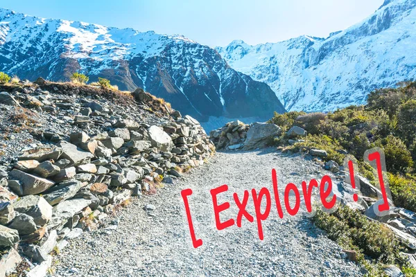 Chodník Aoraki Mount Cook Nový Zéland — Stock fotografie