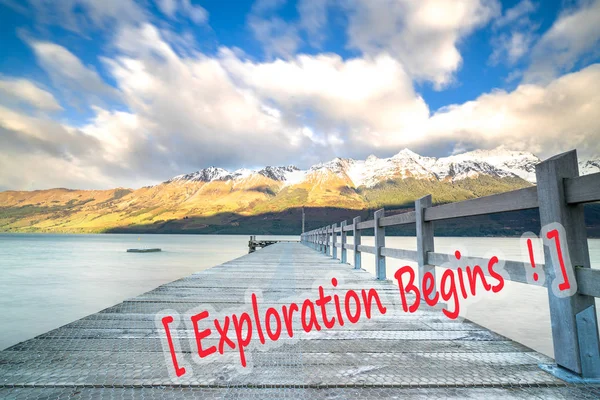 Embarcadero Madera Lago Glenorchy Nueva Zelanda —  Fotos de Stock