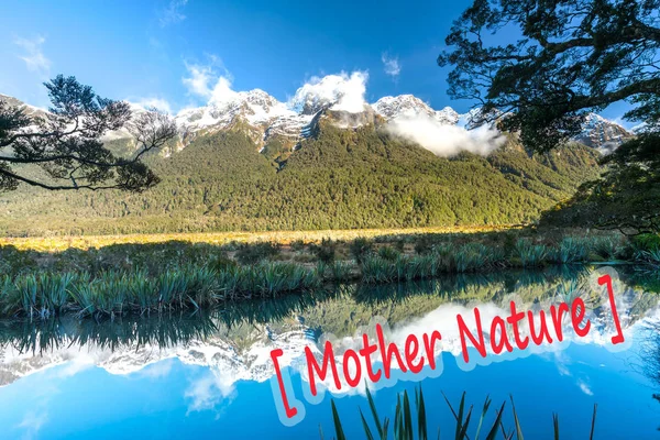 Lago Espejo Parque Nacional Fiordland Isla Sur Nueva Zelanda —  Fotos de Stock