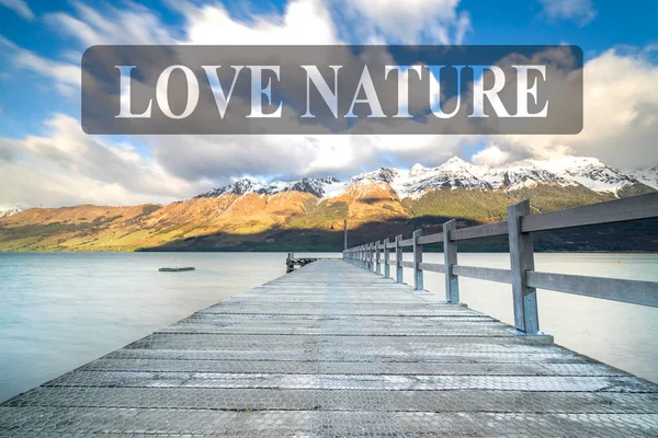 Holzsteg Glenorchy Lake Neuseeland — Stockfoto