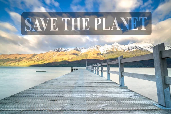 Molo Legno Lago Glenorchy Nuova Zelanda — Foto Stock