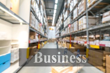 Bulanık arka planlı ambar veya depo