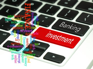 Klavye düğmesinde bankacılık kavramı.