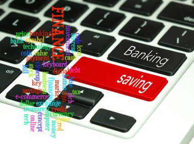 Klavye düğmesinde bankacılık kavramı.