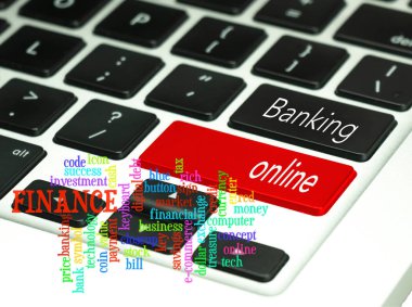 Klavye düğmesinde bankacılık kavramı.