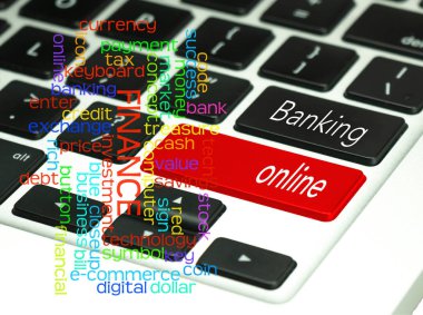 Klavye düğmesinde bankacılık kavramı.