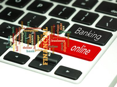 Klavye düğmesinde bankacılık kavramı.