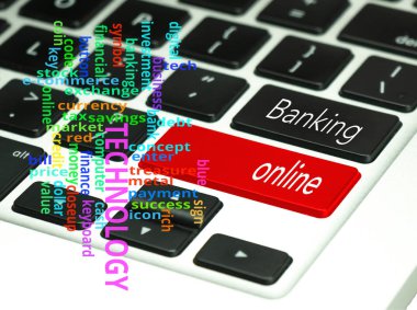 Klavye düğmesinde bankacılık kavramı.