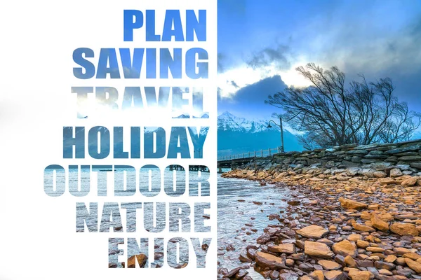 Paisaje Con Plan Ahorro Viajes Vacaciones Aire Libre Natural Disfrutar — Foto de Stock