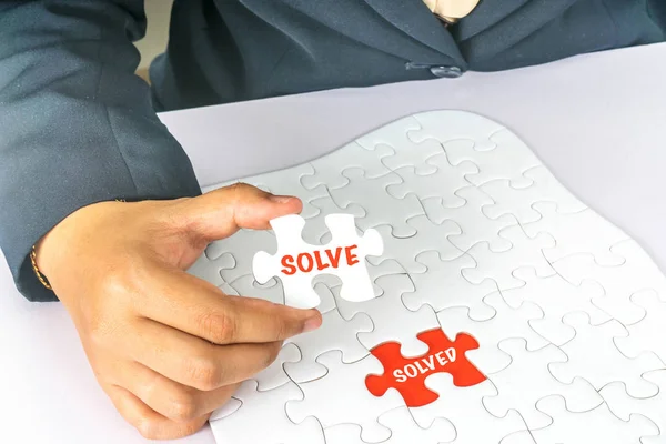 Witte Puzzel Met Tekst Conceptueel — Stockfoto