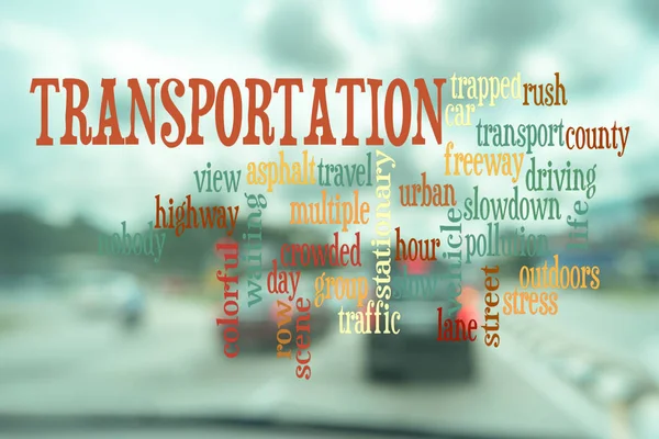 Blur Image View Car Text Citylife Concept — Stock Photo, Image