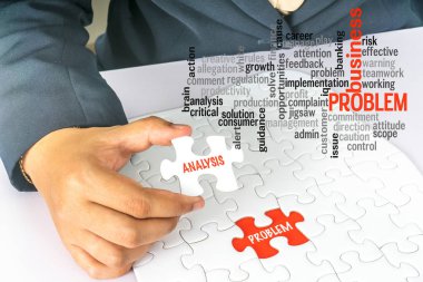 Metin kavramsal ile beyaz yapboz.