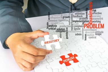 Metin kavramsal ile beyaz yapboz.