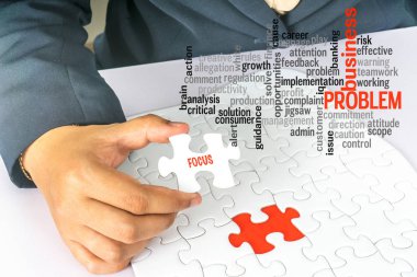 Metin kavramsal ile beyaz yapboz.