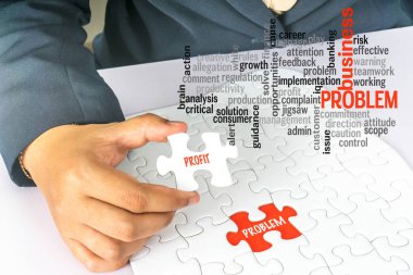 Metin kavramsal ile beyaz yapboz.