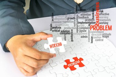 Metin kavramsal ile beyaz yapboz.