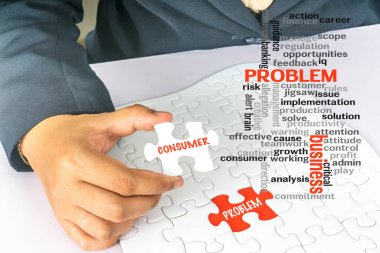 Metin kavramsal ile beyaz yapboz.