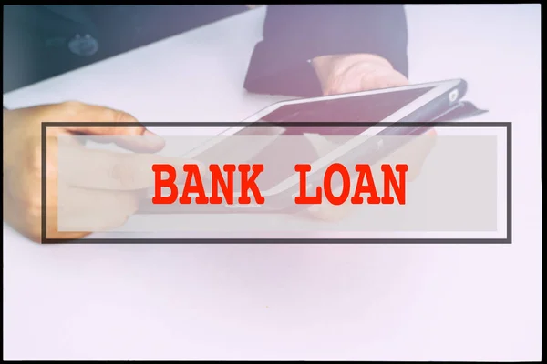 Рука Текст Bank Loan Вінтажним Фоном Технологія Концепції — стокове фото