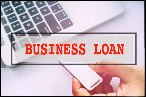 Ręka Tekst Business Loan Rocznika Tle Koncepcja Technologiczna — Zdjęcie stockowe