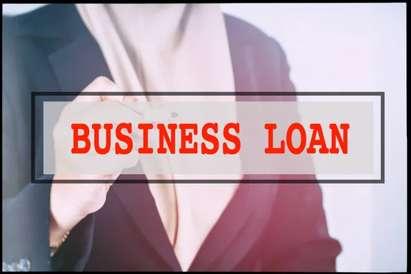 Hand Text Business Loan Vintage Background Technology Concept — Stock Photo, Image