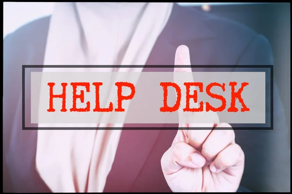 Hand Tekst Help Desk Met Vintage Achtergrond Technologie Concept — Stockfoto