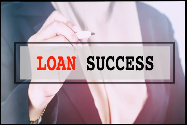 Рука Текст Loan Success Вінтажним Тлом Технологія Концепції — стокове фото