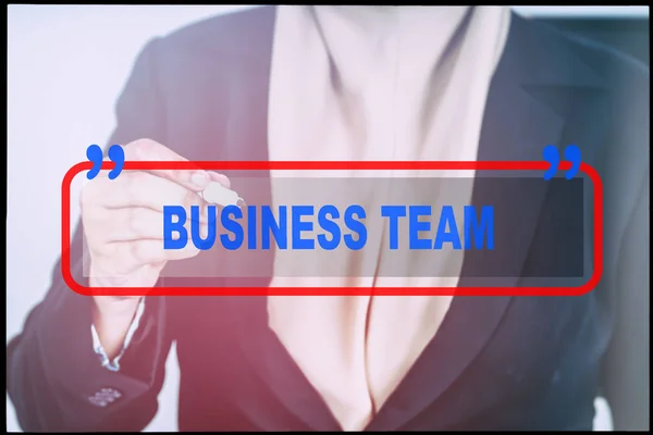 Рука Текст Business Team Вінтажним Фоном Технологія Концепції — стокове фото