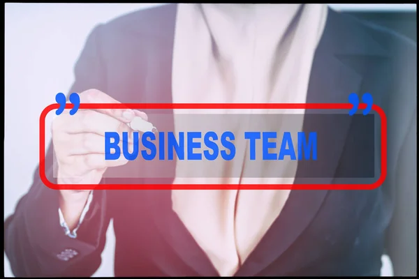 Main Texte Business Team Avec Fond Vintage Concept Technologique — Photo