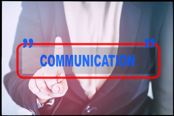 Рука Текст Communication Вінтажним Фоном Технологія Концепції — стокове фото