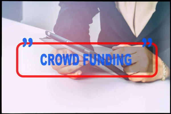 Рука Текст Crowd Funding Вінтажним Фоном Технологія Концепції — стокове фото