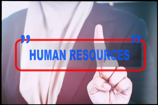 Рука Текст Human Resources Вінтажним Фоном Технологія Концепції — стокове фото